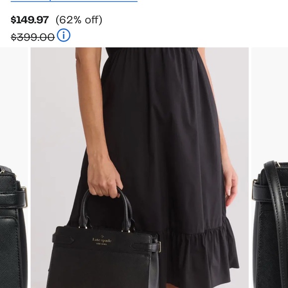 Kate Spade Staci Medium Leather Satchel - Black Women's Bag - Picture 5 of 5